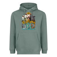 Sage Obsessive Cow Disorder with Cows Heavyweight Hoodie - texasbilliewilder