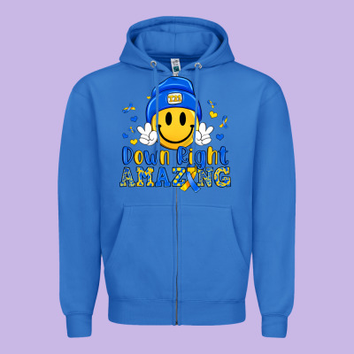 Down Right Amazing Zipper Hoodie Designed By Artiststas