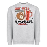 Heather Grey hot mess always stressed baseball mama stanley cup Heavyweight Sweatshirt - MaliasSmallBusiness