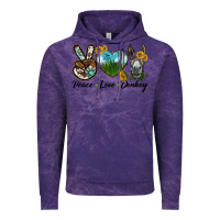 Cloud Purple Peace Love Donkey Head Vintage Hoodie - LillyAllenDesigns