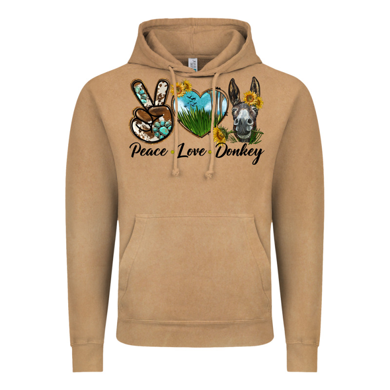 Peace Love Donkey Head Vintage Hoodie by LillyAllenDesigns | Teevron
