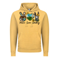Vintage Mustard Peace Love Donkey Head Vintage Hoodie - LillyAllenDesigns