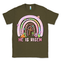 Army Green he is risen easter rainbow Classic Tee - MaliasSmallBusiness