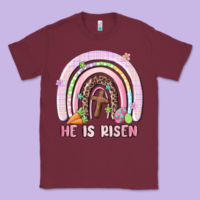 He Is Risen Easter Rainbow Classic Tee Designed By Maliassmallbusiness