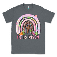 Charcoal Heather he is risen easter rainbow Classic Tee - MaliasSmallBusiness