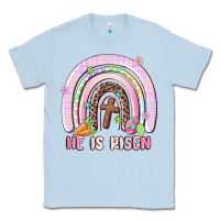 Dusty Blue he is risen easter rainbow Classic Tee - MaliasSmallBusiness