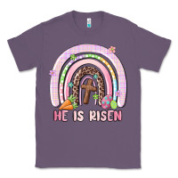 Lavender he is risen easter rainbow Classic Tee - MaliasSmallBusiness