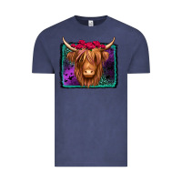 Vintage Denim halloween highland cow Vintage Tee - Jasminsmagicworld