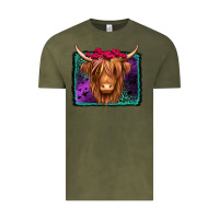 Vintage Olive halloween highland cow Vintage Tee - Jasminsmagicworld