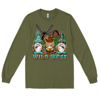 Army Green wild west gnomies Long Sleeve Tee - NancyCooperArtShop