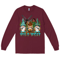 Burgundy wild west gnomies Long Sleeve Tee - NancyCooperArtShop