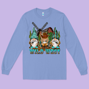 Wild West Gnomies Long Sleeve Tee Designed By Nancycooperartshop