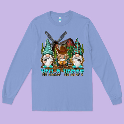 Wild West Gnomies Long Sleeve Tee Designed By Nancycooperartshop