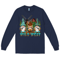Navy wild west gnomies Long Sleeve Tee - NancyCooperArtShop