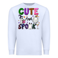 White Cute and spooky Premium Sweatshirt - NancyCooperArtShop