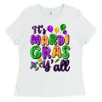 White it's mardi gras y'all Ladies Tee - FaDigitalArtStudio