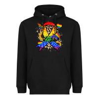 Black Pride ribbon Heavyweight Hoodie - NancyCooperArtShop