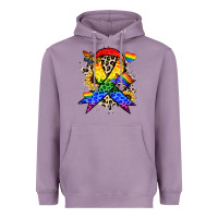 Lavender Pride ribbon Heavyweight Hoodie - NancyCooperArtShop