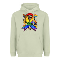 Matcha Pride ribbon Heavyweight Hoodie - NancyCooperArtShop