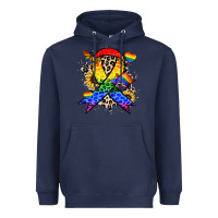 Navy Pride ribbon Heavyweight Hoodie - NancyCooperArtShop