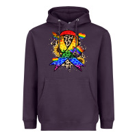 Plum Pride ribbon Heavyweight Hoodie - NancyCooperArtShop