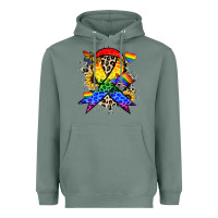 Sage Pride ribbon Heavyweight Hoodie - NancyCooperArtShop