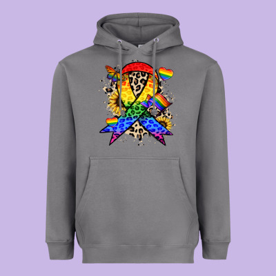 Pride Ribbon Heavyweight Hoodie Designed By Nancycooperartshop
