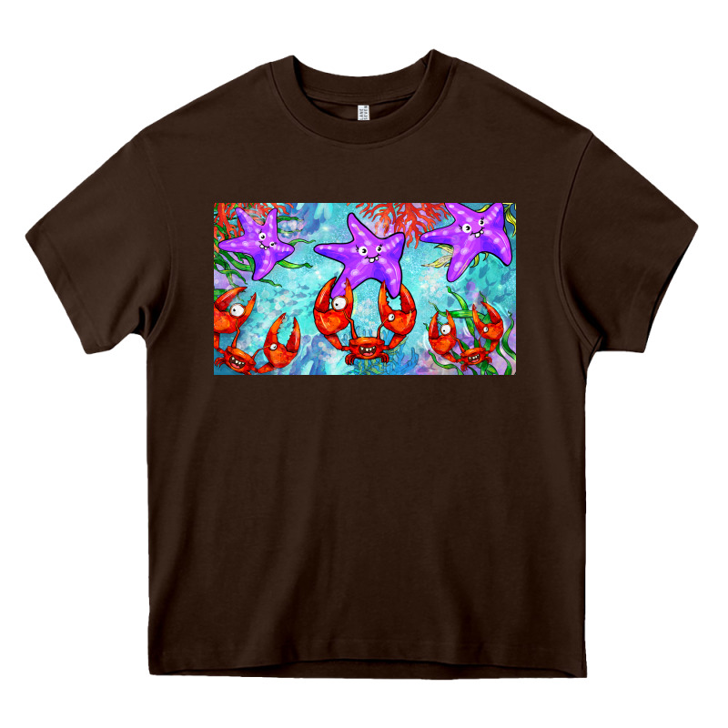 Crab And Starfish  Cup Heavy Core Tee by BarkalooDesign | Teevron