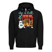 Black when in doubt go to the bookstore Zipper Hoodie - Artiststas