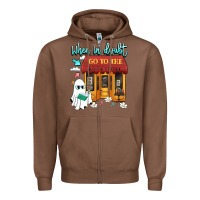 Chestnut when in doubt go to the bookstore Zipper Hoodie - Artiststas