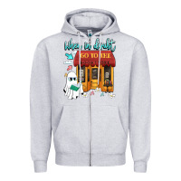 Heather Grey when in doubt go to the bookstore Zipper Hoodie - Artiststas