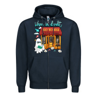 Navy when in doubt go to the bookstore Zipper Hoodie - Artiststas