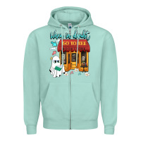 Seafoam when in doubt go to the bookstore Zipper Hoodie - Artiststas
