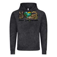 Vintage Black Peace Love Crocodile Vintage Hoodie - LillyAllenDesigns