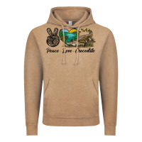 Vintage Coffee Peace Love Crocodile Vintage Hoodie - LillyAllenDesigns
