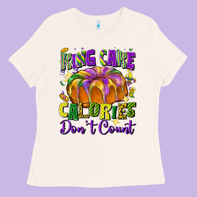 King Cake Calories Don't Count Ladies Tee Designed By Fadigitalartstudio