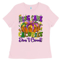 Bubblegum Pink king cake calories don't count Ladies Tee - FaDigitalArtStudio