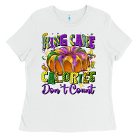 White king cake calories don't count Ladies Tee - FaDigitalArtStudio
