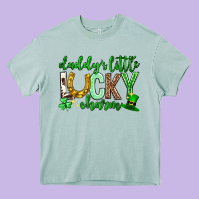 St. Patrick's Day Daddy's Little Lucky Charm Heavy Core Tee Designed By Neo Western