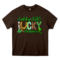 Chocolate Brown St. Patrick's Day Daddy's little lucky charm Heavy Core Tee - Neo Western