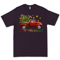 Plum Merry And Bright Christmas Trees Truck Premium Tee - FaDigitalArtStudio