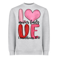 Heather Grey love never fails valentine s day Heavyweight Sweatshirt - MaliasSmallBusiness