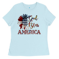 Baby Blue god bless america Ladies Tee - JahusDesignShop