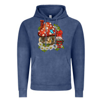 Vintage Denim welcome gnome ladybug Vintage Hoodie - BarkalooDesign