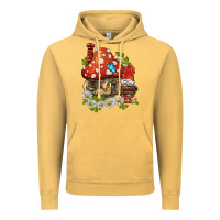 Vintage Mustard welcome gnome ladybug Vintage Hoodie - BarkalooDesign