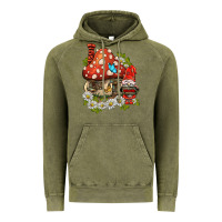 Vintage Olive welcome gnome ladybug Vintage Hoodie - BarkalooDesign