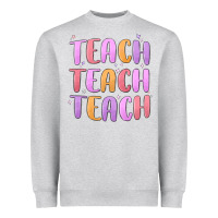 Heather Grey teach teach varsity Heavyweight Sweatshirt - MaliasSmallBusiness