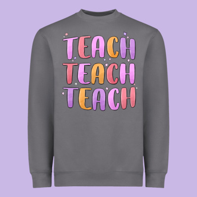 Teach Teach Varsity Heavyweight Sweatshirt Designed By Maliassmallbusiness