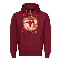 Burgundy hang on,let me girl math this Zipper Hoodie - Artiststas