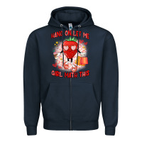 Navy hang on,let me girl math this Zipper Hoodie - Artiststas